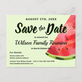 Watermelon Reunion BBQ Party Spara datum Vykort