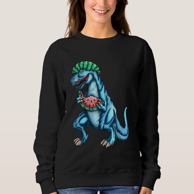 Watermelon  rex Dinosaur Dino Fan Melon T Shirt (Framsida)