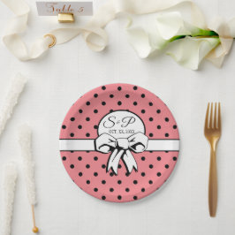 Watermelon Rosa Black Dots White Bow Personlig