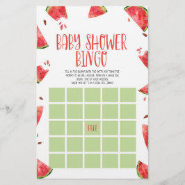 Watermelon Rosa Grönt Bingo Baby Shower-spel Brevpapper