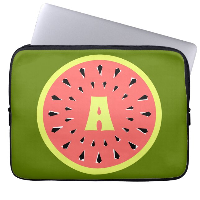Watermelon Rosa Monogram laptop sleeve (Framsidan)