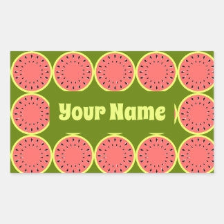 Watermelon Rosa Multi Namn-rektangel Rektangulärt Klistermärke