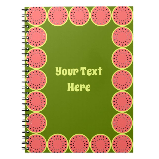 Watermelon Rosa Multi Text Center Anteckningsbok (Framsidan)