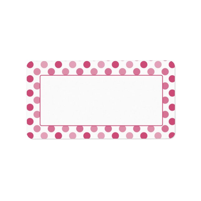 Watermelon Rosa Polka Dot Blank-Adressetiketter Adressetikett (Framsidan)