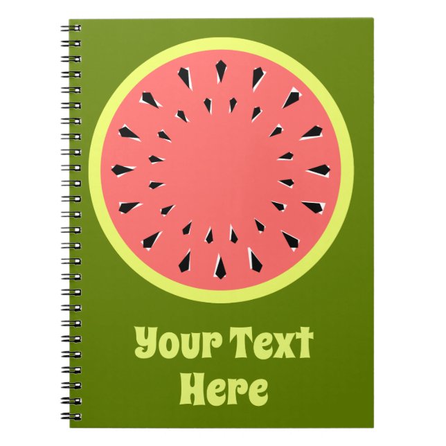 Watermelon Rosa Text Anteckningsbok (Framsidan)