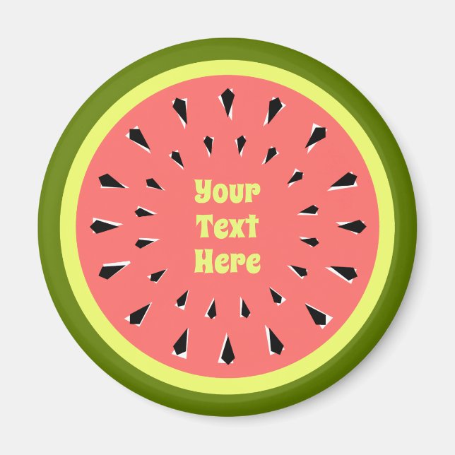 Watermelon Rosa Text Magnet (Framsidan)