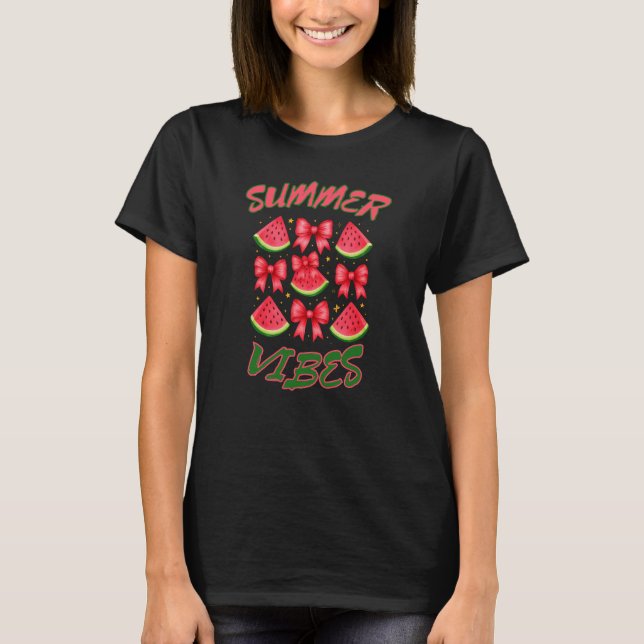 Watermelon Rosett band och sommarglöd T-Shirt (Framsida)