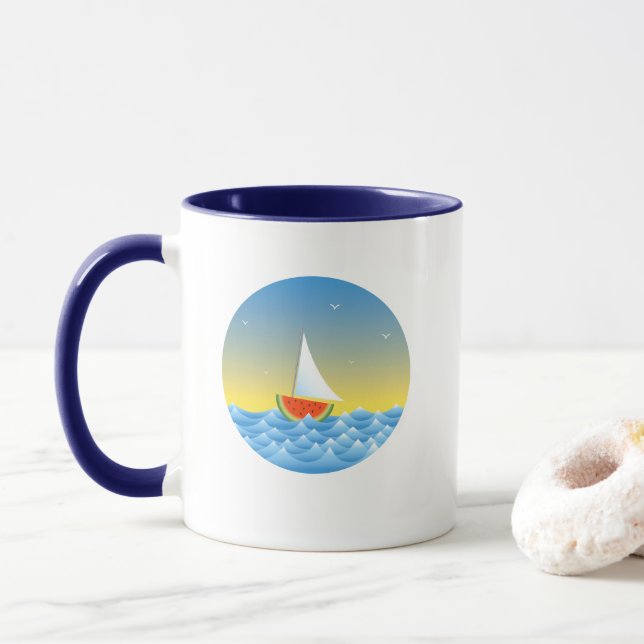 Watermelon Sailboat Mugg (Med munk)