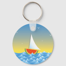 Watermelon Sailboat Nyckelring