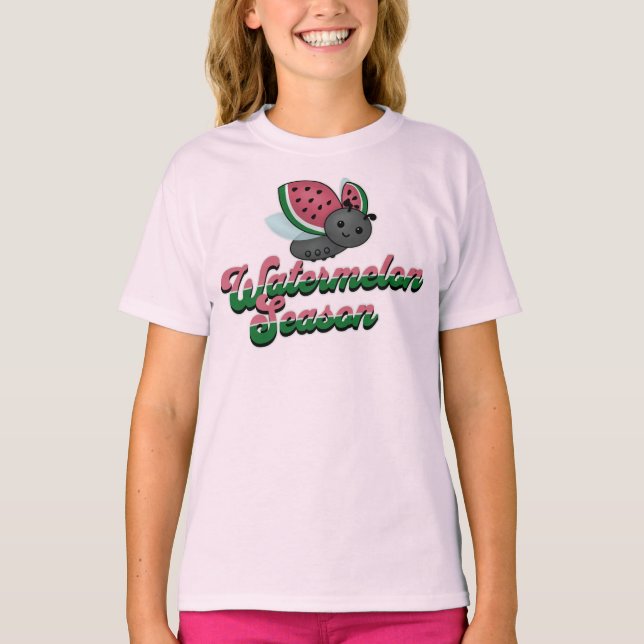 Watermelon Season Ladybug T Shirt (Framsida)