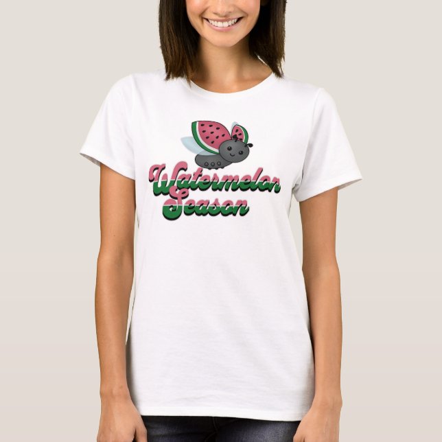 Watermelon Season Ladybug T Shirt (Framsida)
