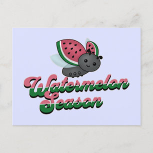 Watermelon Season Ladybug Vykort