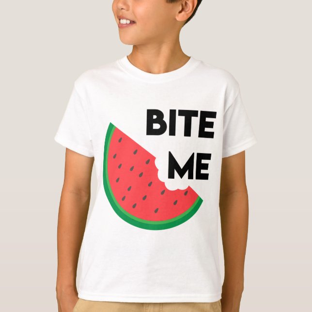 Watermelon Segce Sarcastic Fruit Pun Bita Me T Shirt (Framsida)