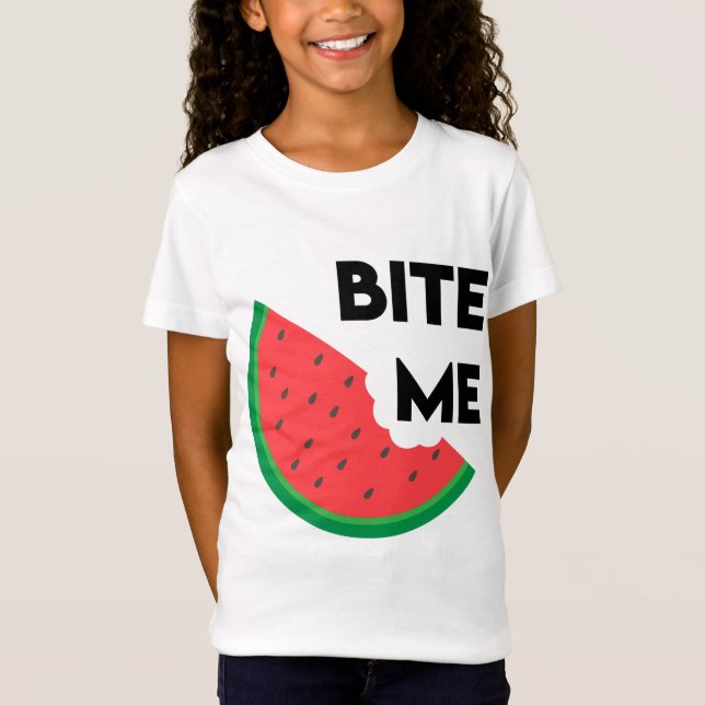 Watermelon Segce Sarcastic Fruit Pun Bita Me T Shirt (Framsida)