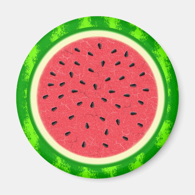 Watermelon Segce Summer Fruit med Rind Magnet (Framsidan)