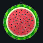 Watermelon Segce Summer Fruit med Rind Piltavla<br><div class="desc">Den här söt vattenmelonkonstruktionen har en rund frukt som ser ut som om den har skivats, så att det saftiga rosa-röda köttet av melonserien visas, tillsammans med många svarta vattenmelonfrön. Björnbäret har också en fläckig grönt, fläckig skorpa. Det är en söt, vismisk sommartid. Se matchande artiklar i vår butik under...</div>