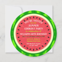 Watermelon Segce Summer Party Cookout eller Birthd Inbjudningar