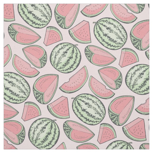 Watermelon Sketches Mönster Tyg (Provkarta)