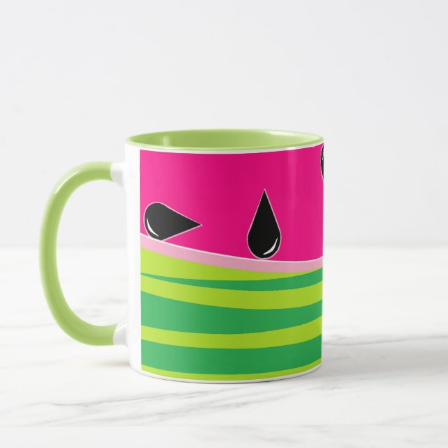 Watermelon Skriv ut kaffe Mugg i Grönt och Rosa (Vänster)