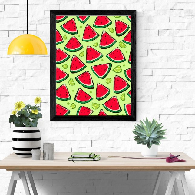 Watermelon Slice Fiesta | Fun Summer Fruit Pattern Poster (Skapare uppladdad)