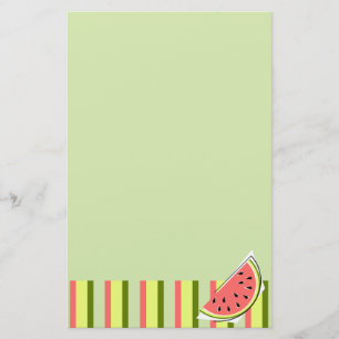 Watermelon Slice Grönt Rand Classic-förråd Brevpapper