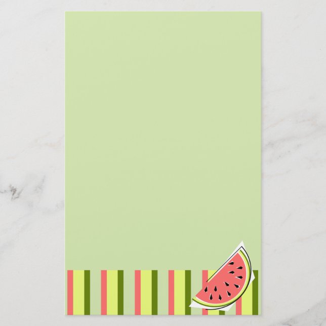 Watermelon Slice Grönt Rand Classic-förråd Brevpapper (Framsida)