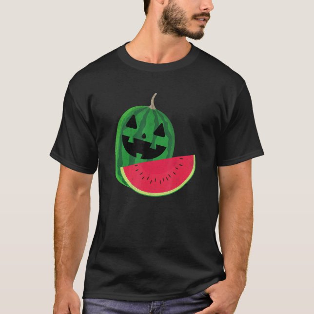 Watermelon Slice Melon Lazy Halloween Costume T Shirt (Framsida)