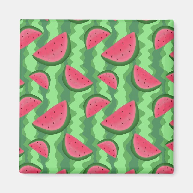 Watermelon Slices Mönster Magnet (Framsidan)