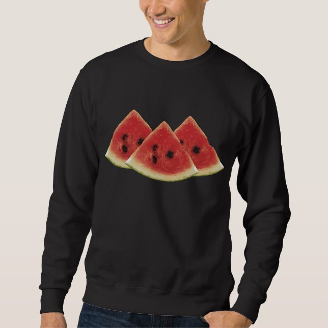 Watermelon Slices Summer Fruit Apparel Gift Lång Ärmad Tröja (Framsida)