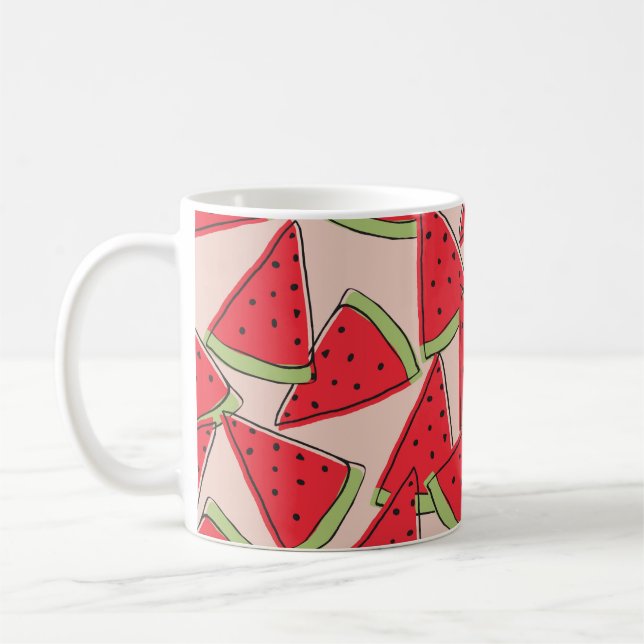 watermelon slices with pink background seamless pa kaffemugg (Vänster)