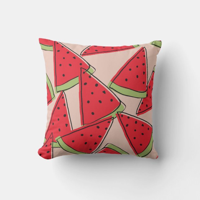 watermelon slices with pink background seamless pa kudde (Framsida)