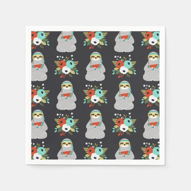 Watermelon Sloth Mönster Pappersservett (Framsidan)