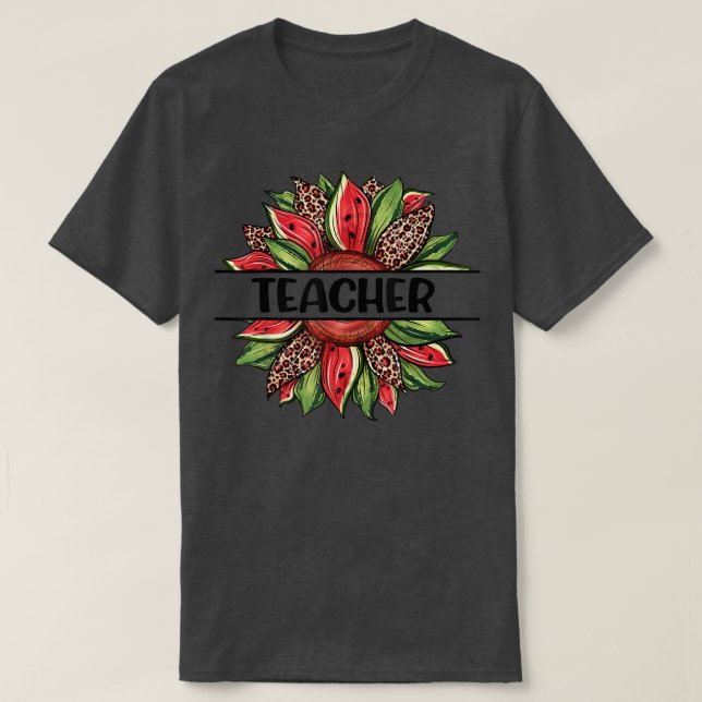 Watermelon Solros Hej Sommarlärare T Shirt (Design framsida)