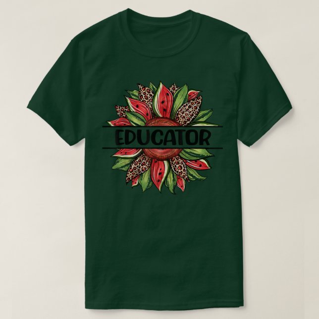 Watermelon Solros Hej Summer Educator T Shirt (Design framsida)