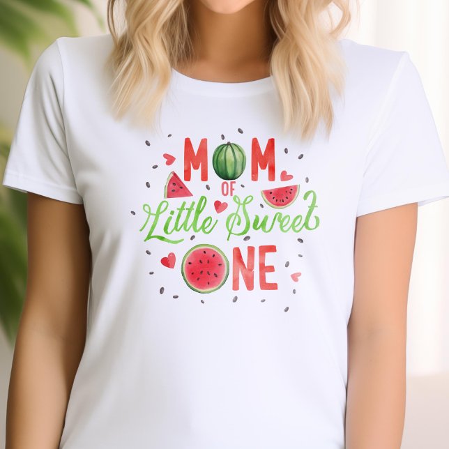 Watermelon Sommar 1:a födelsedag, mamma T Shirt (red one in a melon, girl first birthday, mom's t-shirt)