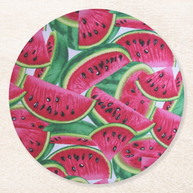 Watermelon sommar party underlägg papper rund (Framsidan)