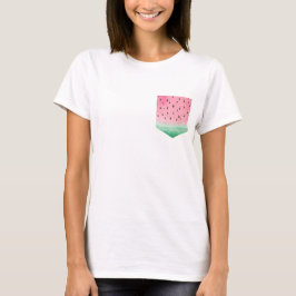 Watermelon Sommar Roligt Skriv ut Pocket Women's T Shirt