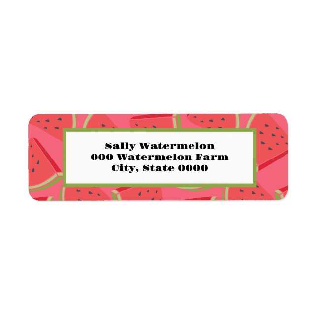 Watermelon, sommartid, Adressetiketter Returadress Etikett (Framsidan)