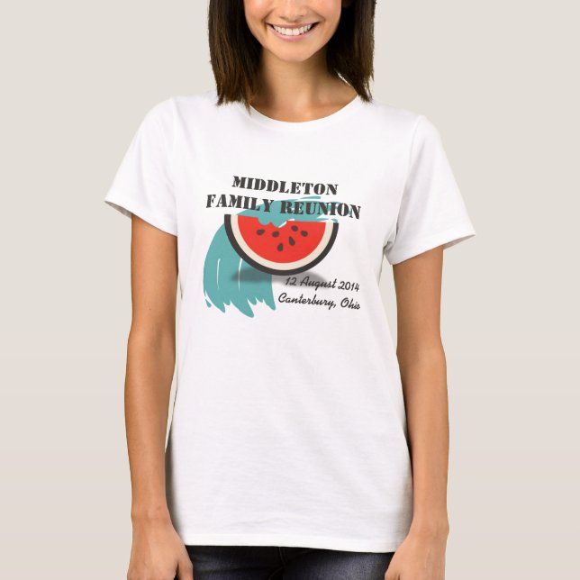 Watermelon Stänk Family Reunion Anpassningsbar T-S T-shirt (Framsida)
