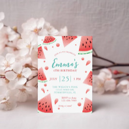 Watermelon Stänk sommartid Födelsedagsfest Inbjudningar