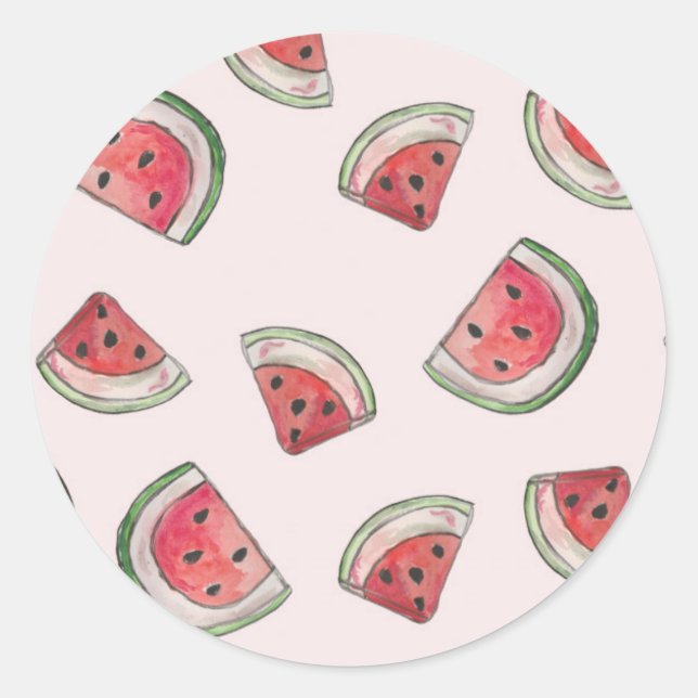 Watermelon Sticker Runt Klistermärke (Framsida)