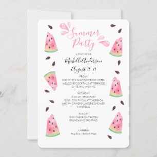 Watermelon Summer Bachelorette Helg Itinerary Inbjudningar