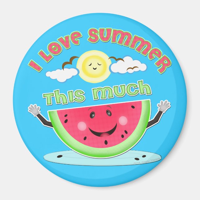 Watermelon Summer Kärlek Magnet (Framsidan)