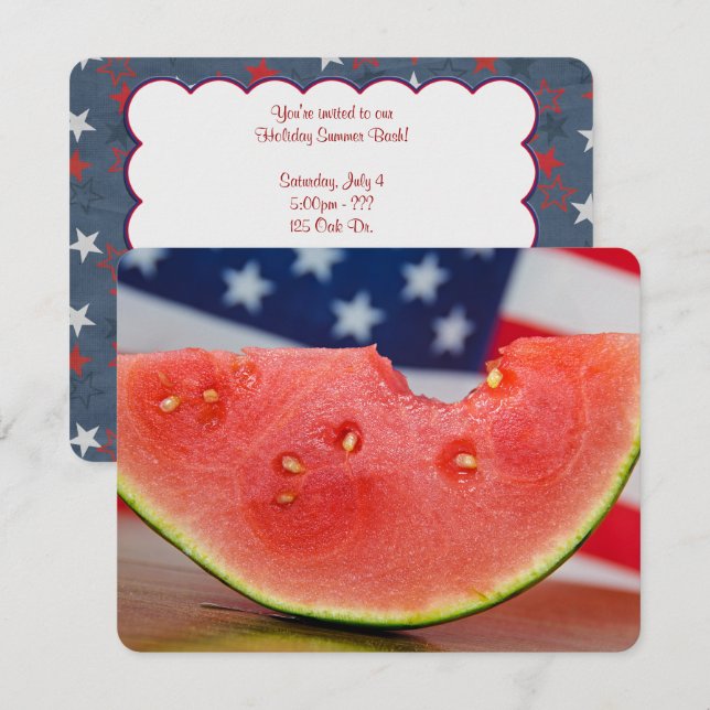 Watermelon Summer Party Inbjudningar (Fram/baksida)
