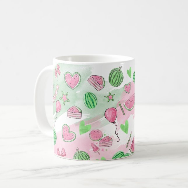 Watermelon Summer Roligt Coffee Mugg (Framsida vänster)
