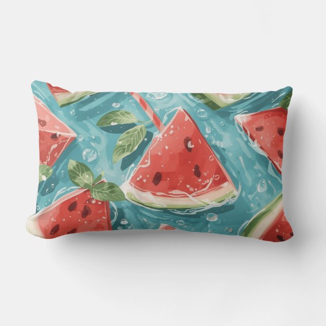 Watermelon Summer Throw Pillow Lumbarkudde (Framsida)