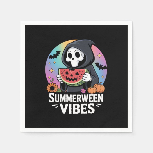Watermelon Summerween Skeleton Vibes Pappersservett (Framsidan)