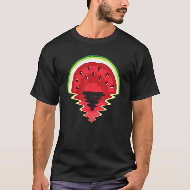 Watermelon Sunset Sunrise Reflection Sand Surfa Su T Shirt (Framsida)
