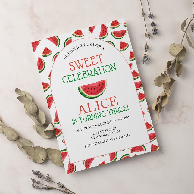 Watermelon Sweet Firande Birthday Inbjudningar (Skapare uppladdad)