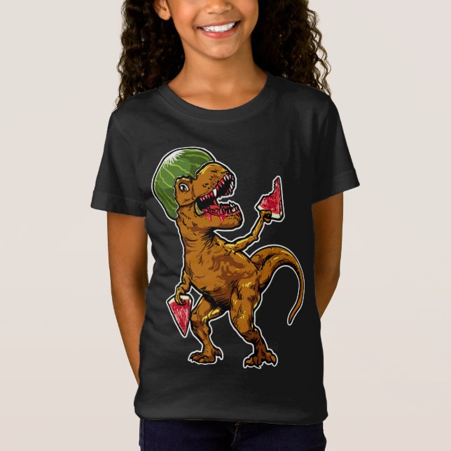 Watermelon T - Rex Dinosaur Watermelon Älskare Shirt (Framsida)